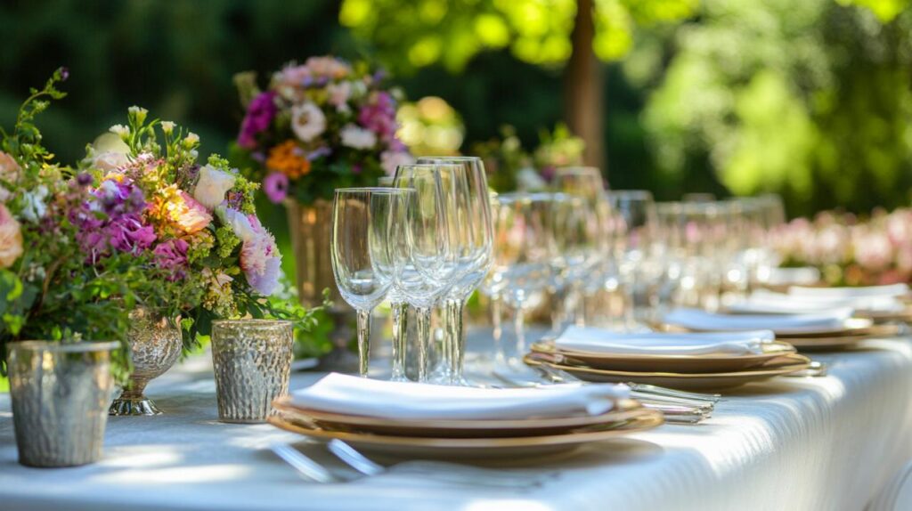 Elegant dinnerware options for catered summer events